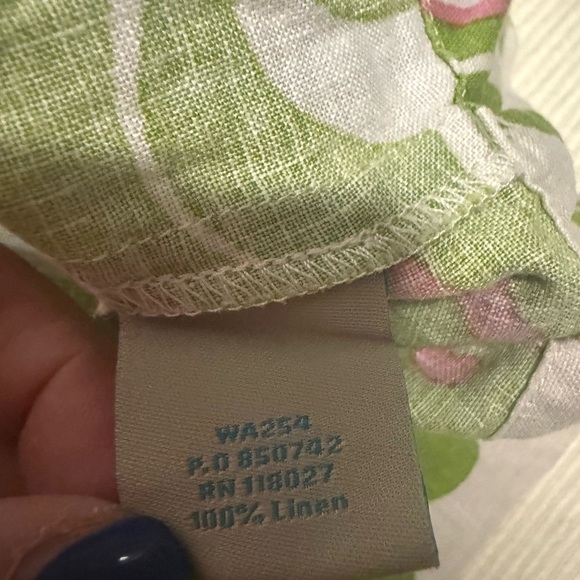 Boden Linen Green and Pink Floral Midi Dress size 8 - Picture 5 of 6